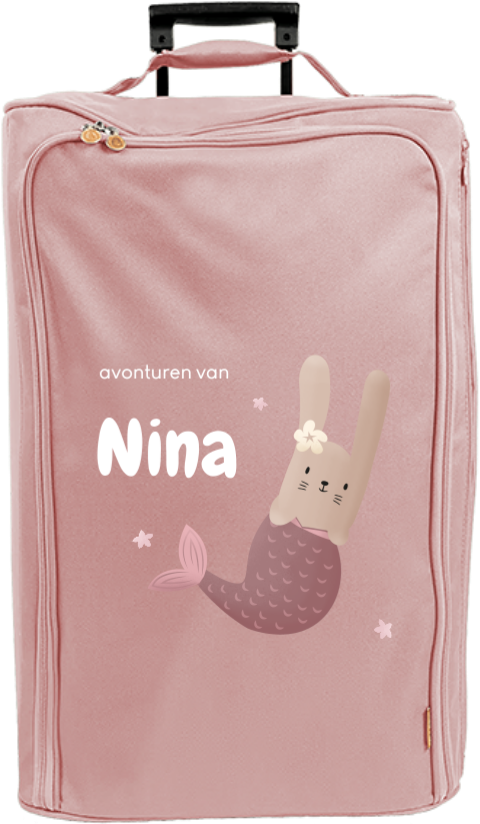 Reistrolley XL met naam en zeemeermin konijn