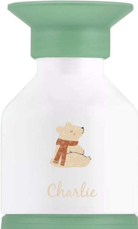 Dopper drinkfles met zittende beer en naam