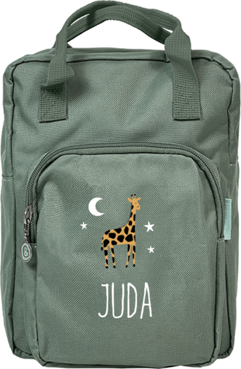 Rugzak Classic met naam en giraffe