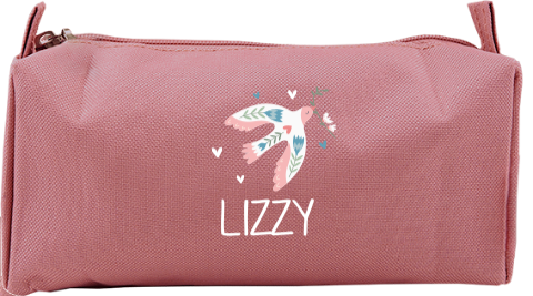 Etui met vogel en naam