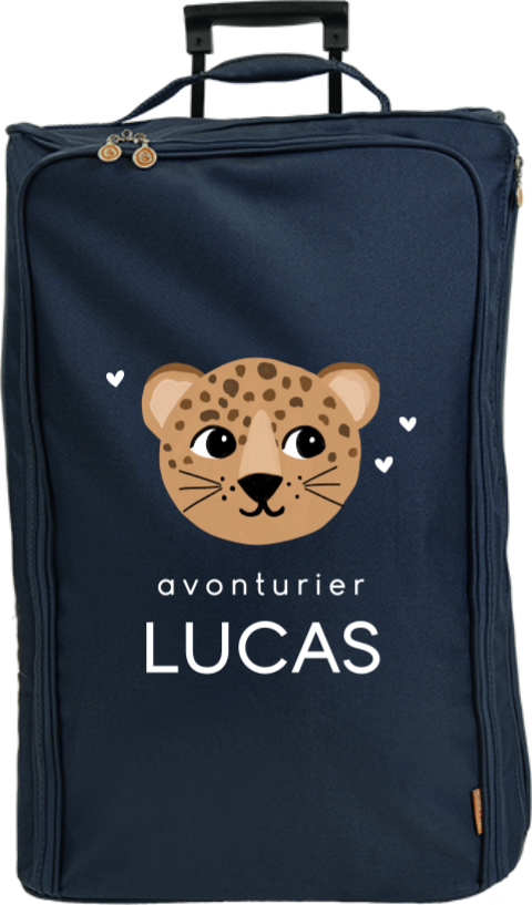 Reistrolley XL met naam en vrolijke panter