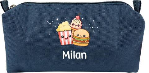 Etui met vrolijke Kawaii illustraties en naam