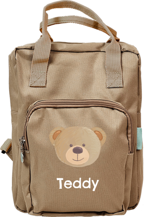 Lieve rugzak classic met berenhoofd en naam