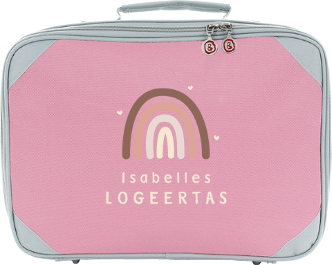 Lief koffertje met regenboog en naam