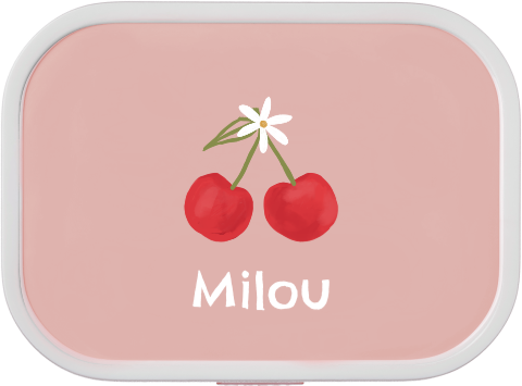 Mepal broodtrommel Campus met naam en kersjes