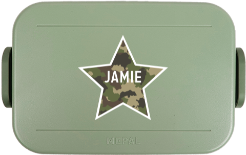 Mepal lunchbox To Go met legerprint ster en naam
