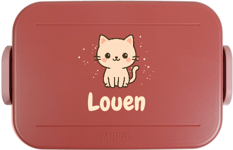 Mepal lunchbox To Go met Kawaii katje en naam