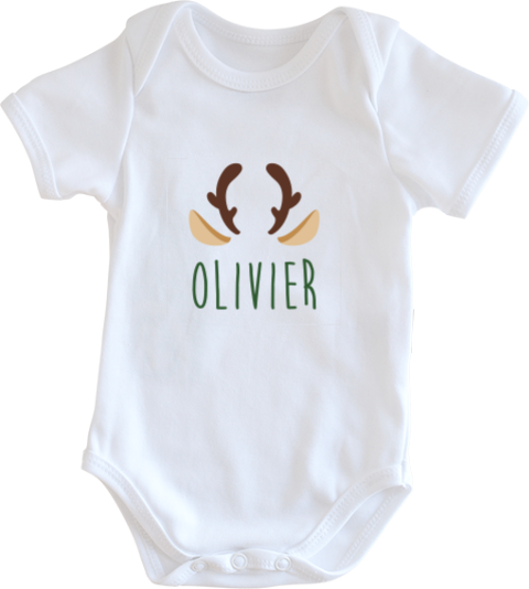 Romper kerst met rendier en naam