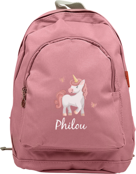 Rugzak Junior met eenhoorn, vlinders en naam