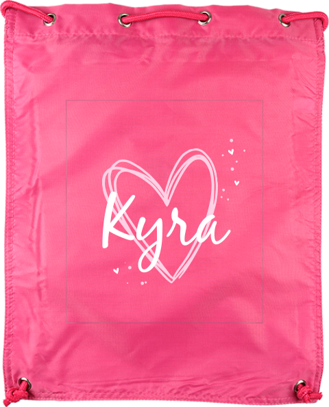 Gymtas met hartjes en naam