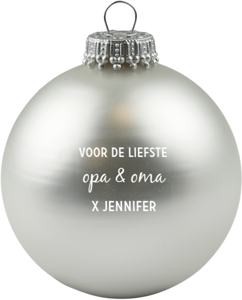 Glazen kerstbal voor de liefste opa & oma