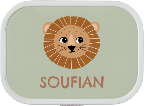 Mepal lunchbox Campus met naam en leeuwenkop lichtgroen