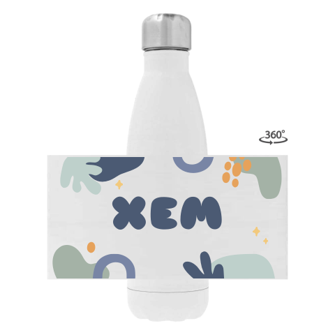 Drinkfles RVS met naam en vrolijk design