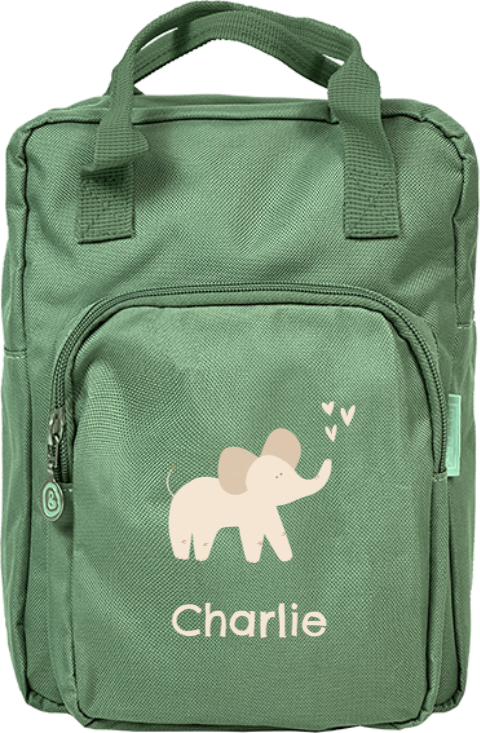 Lieve rugzak classic met olifant, hartjes en naam