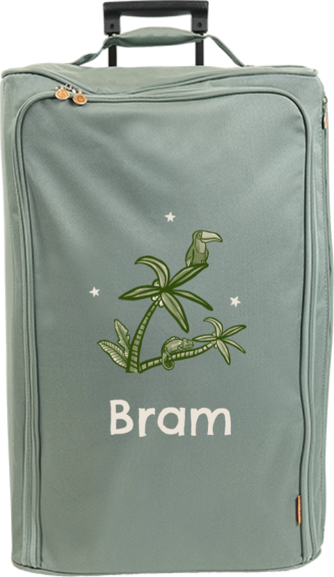 Reistrolley XL met naam en toekan op palmboom