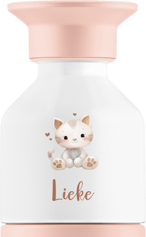 Dopper Thermosfles met kat en hartjes