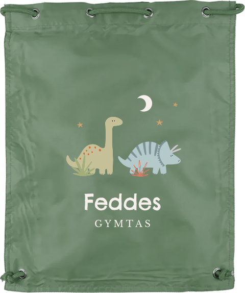 Gymtas met dino's en naam 