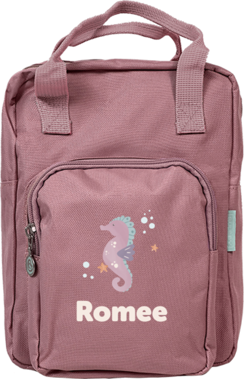 Rugtas Classic met naam en zeepaardje