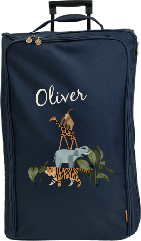 Reistrolley XL met naam en jungledieren