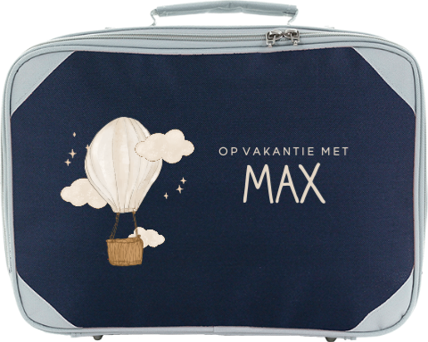 Koffer met naam en luchtballon