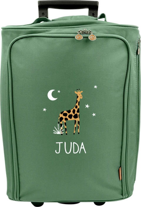 Reistrolley met giraffe en naam