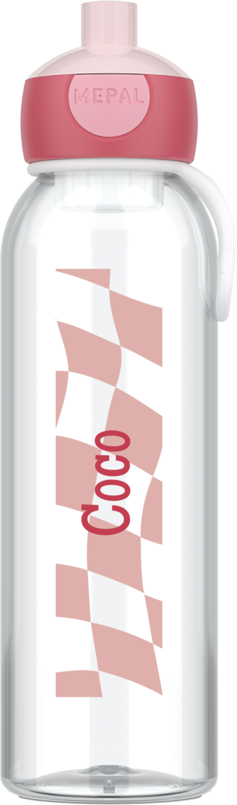 Mepal pop-up waterfles Campus met ruitjespatroon en naam
