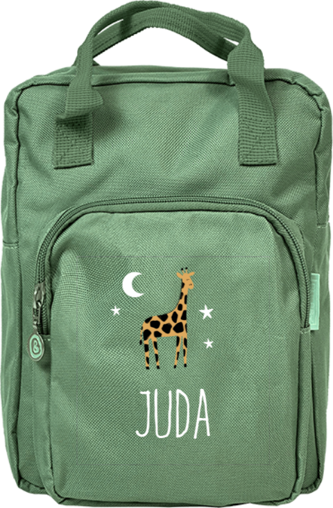 Rugzak Classic met naam en giraffe