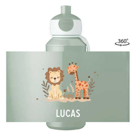 Mepal pop-up drinkfles Campus met leeuw en giraf