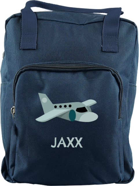 Avontuurlijke rugzak classic met vliegtuigje en naam