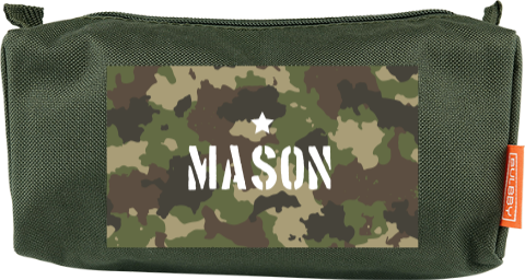 Stoere etui met naam, legerprint en ster