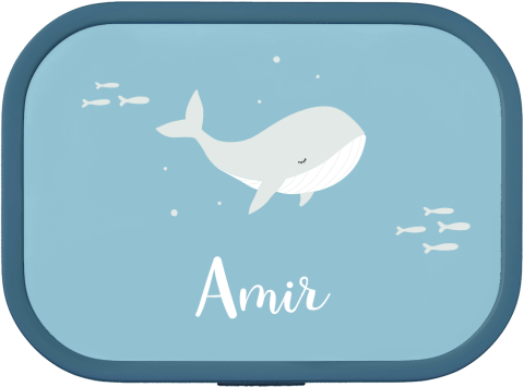 Mepal broodtrommel Campus met naam en walvis