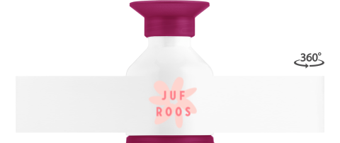 Dopper drinkfles met bloemetje en naam voor Juf