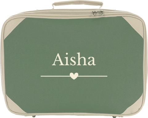 Koffertje met naam en hartje