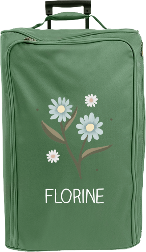 Reistrolley XL met naam en bloemen