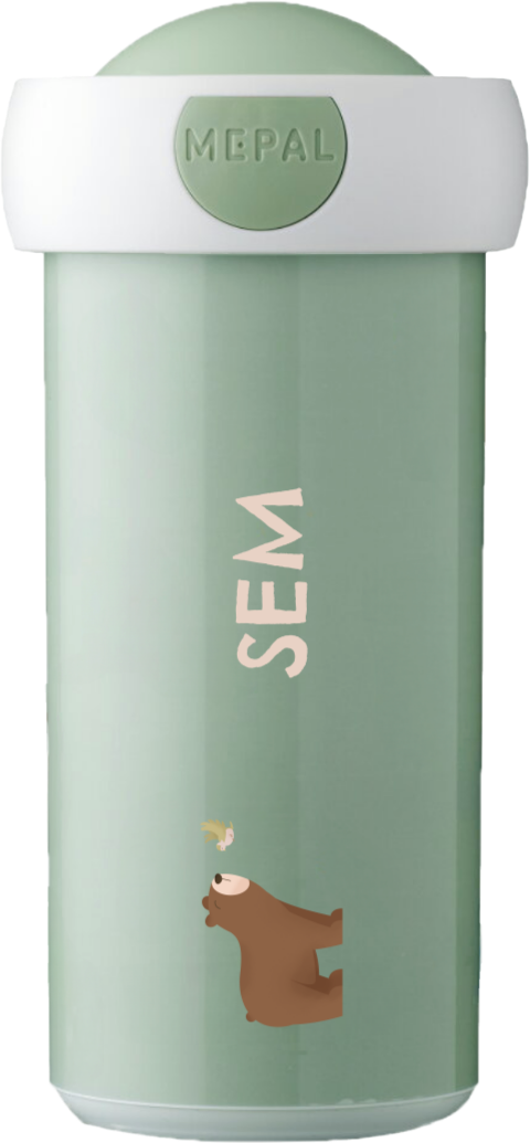 Mepal drinkbeker Campus met naam en beer met vogeltjeoorn