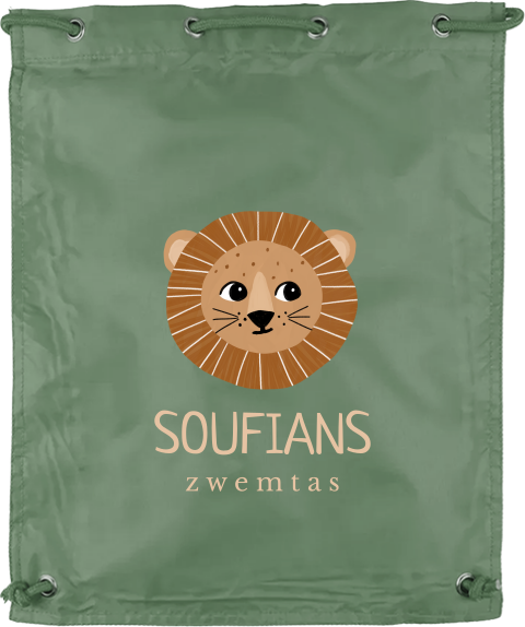 Gymtas met illustratie leeuw en naam