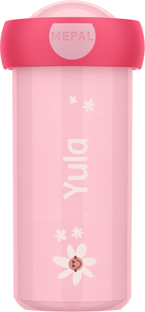 Mepal schoolbeker Campus met naam en bloemen