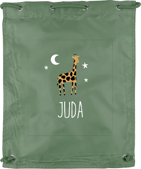 Gymtas met naam en giraffe
