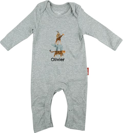 Stoer babypakje met jungledieren en naam