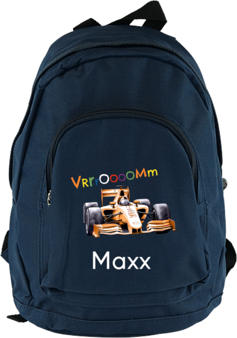 Rugzak junior met racewagen en naam