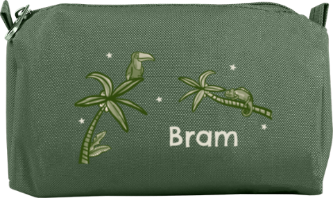 Avontuurlijke etui met junglethema en naam