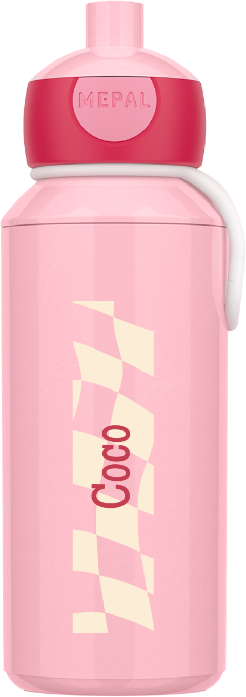 Mepal pop-up drinkbeker met ruitjes en naam