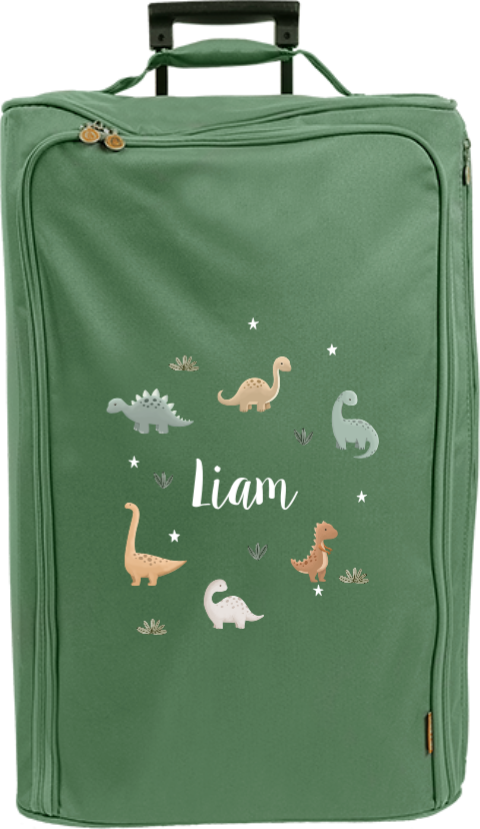 Reistrolley XL met naam en dino's