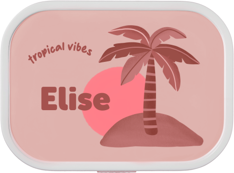 Mepal broodtrommel met naam en palmboom