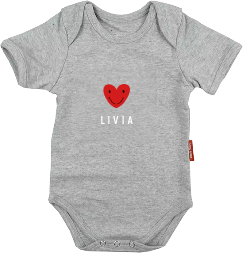 Gepersonaliseerd rompertje met hartje en naam