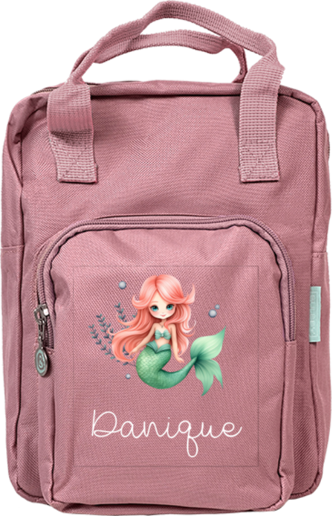 Rugzak classic met zeemeermin en naam