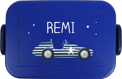 Mepal lunchbox To Go met raceauto en naam