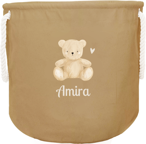 Speelgoedmand met naam en beertje
