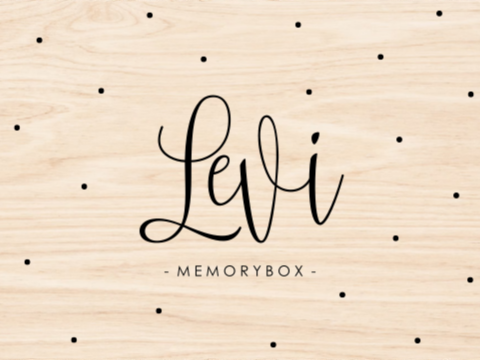 Memorybox met stippen en naam