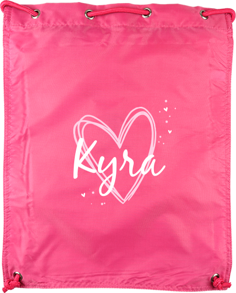 Gymtas met hartjes en naam